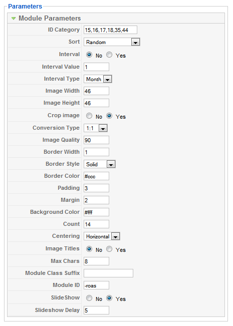 Parameters of DatsoGallery Ultimate Module 1.7 Parameters of DatsoGallery Ultimate Module 1.7