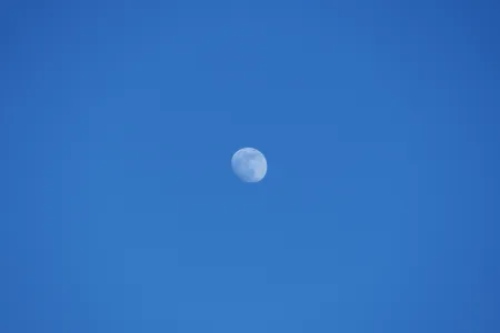 Moon in the blue sky