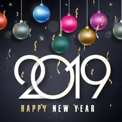 2019 Happy New Year Balloons Wallpaper