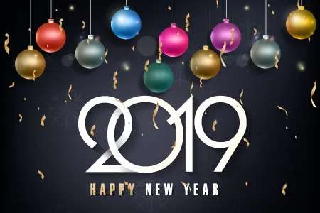 2019 Happy New Year Balloons Wallpaper