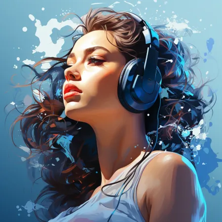 Girl in headphones