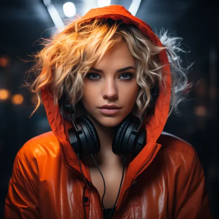 Girl with headphones